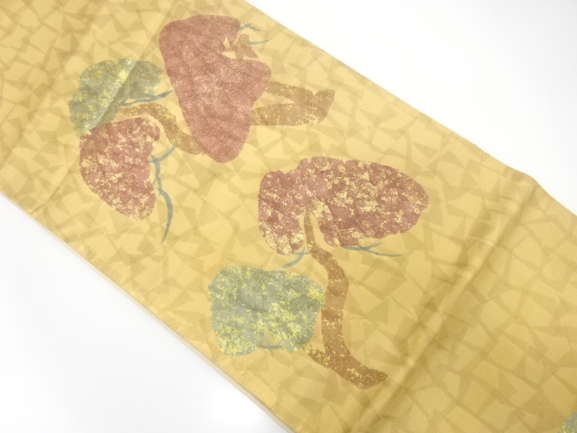 JAPANESE KIMONO / ANTIQUE FUKURO OBI / SILK / KINSAI / WOVEN PINE